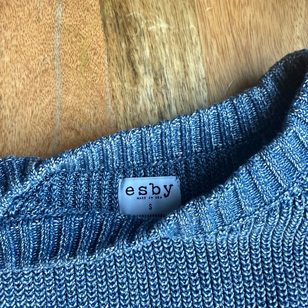 Esby Andy Vintage Fisherman sweater - Denim Blue Sz S - Picture 5 of 6